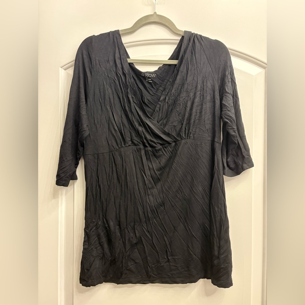 a:glow Black Women's Blouse